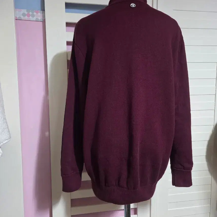 [BUNJANG] Volvik Golf Apparel Fleece Pullover Burgundy / Volvik 골프웨어 기모 풀오버 버건디 두께감 있음