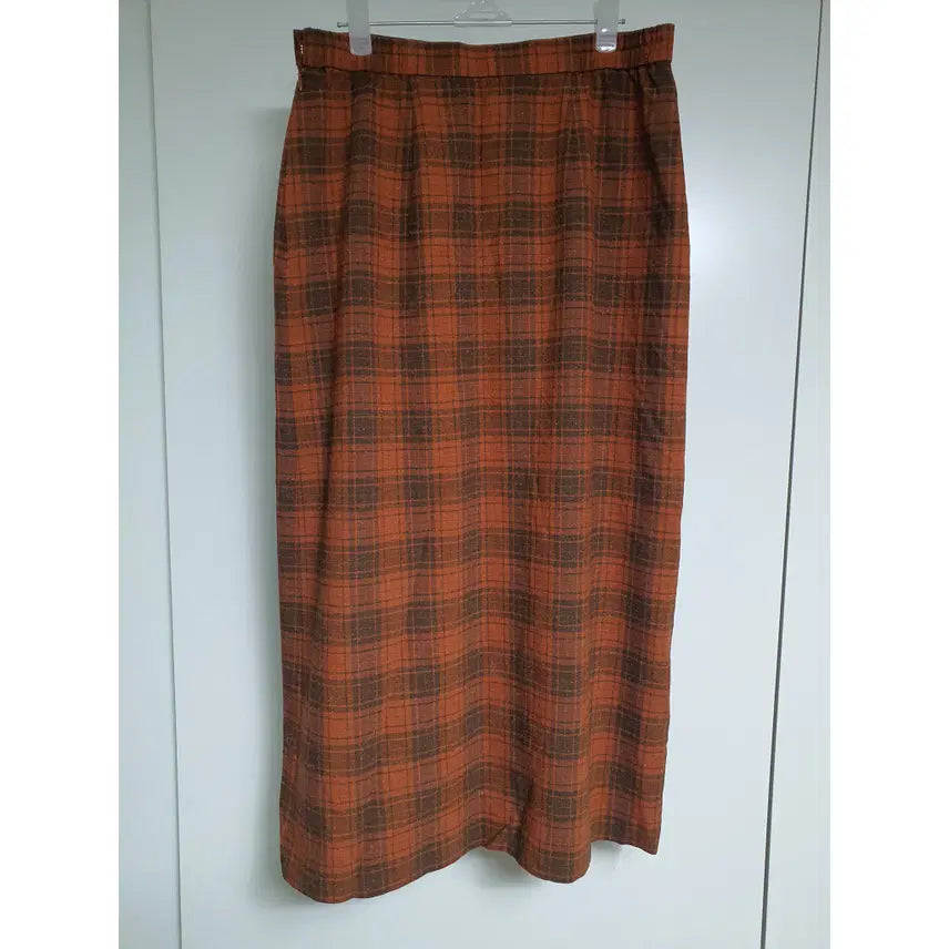 [BUNJANG] BBNY Japanese Orange Check Skirt / BBNY 일본 오렌지체크 치마 여성 스커트
