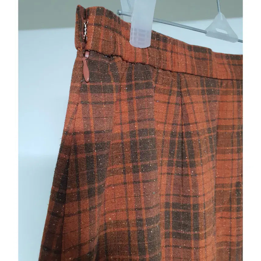 [BUNJANG] BBNY Japanese Orange Check Skirt / BBNY 일본 오렌지체크 치마 여성 스커트