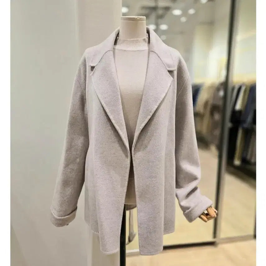 [BUNJANG] Plastic Island Belted Wool Half Jacket Coat / [새상품] 플라스틱아일랜드 벨티드 울 하프 자켓 코트(정가35.9만)