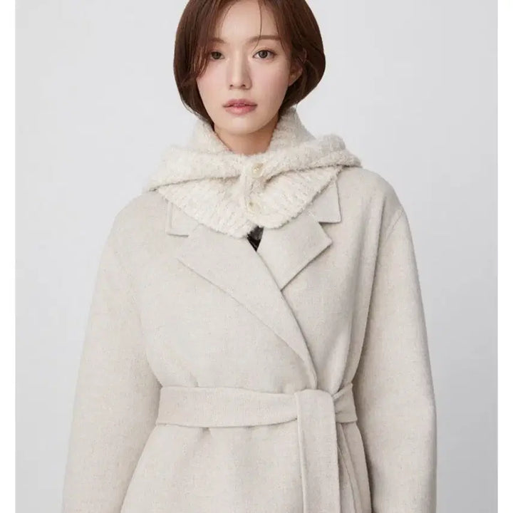 [BUNJANG] Plastic Island Belted Wool Half Jacket Coat / [새상품] 플라스틱아일랜드 벨티드 울 하프 자켓 코트(정가35.9만)