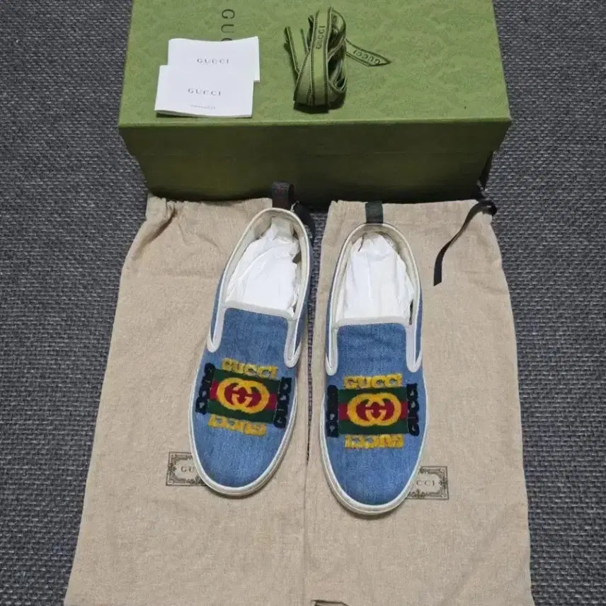 [BUNJANG] Gucci Limited Edition Denim Slip-on Sneakers / 구찌한정판슬립온 8.5