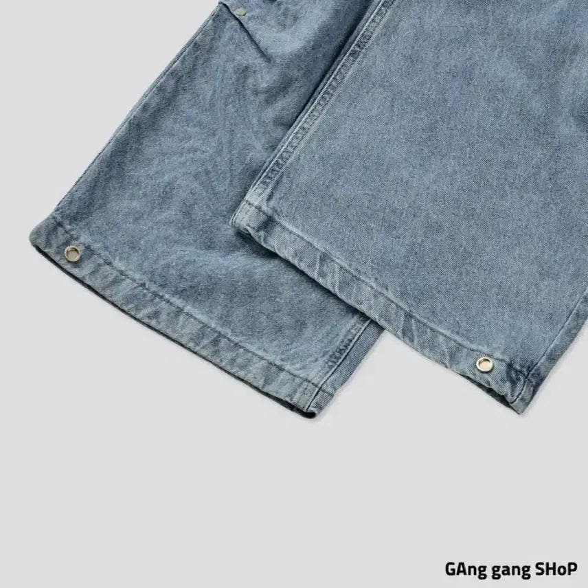 [BUNJANG] Side Wrinkle Loose Denim Pants / 사이드 링클 루즈 데님 팬츠 흑청 (1회착용)