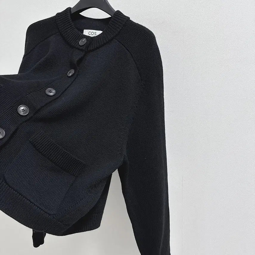 [BUNJANG] COS Crew Neck Wool Cardigan - Black / 코스 크루넥 울 가디건 블랙