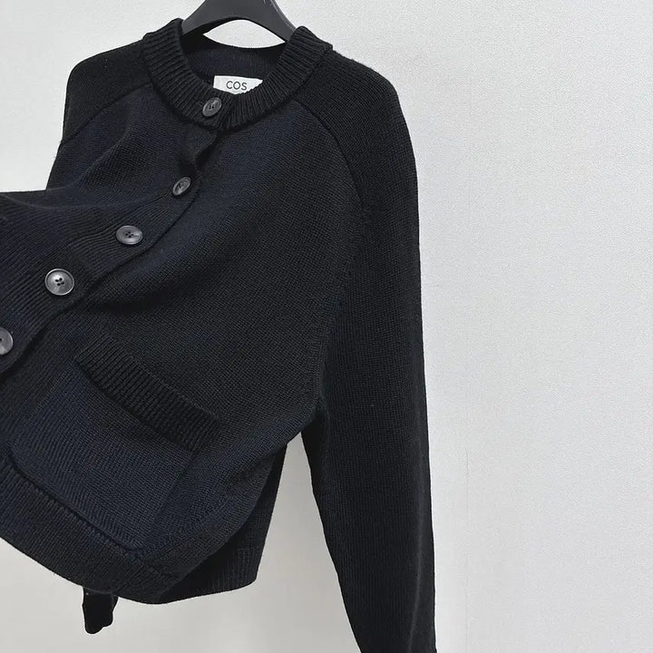 [BUNJANG] COS Crew Neck Wool Cardigan - Black / 코스 크루넥 울 가디건 블랙