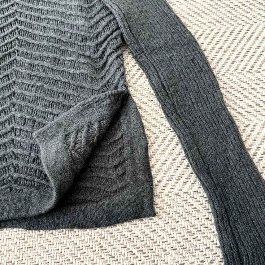 [BUNJANG] Helmut Lang V-Neck Dark Gray Sweater / 헬무트랭 V넥 니트 닥크 그레이 스웨터