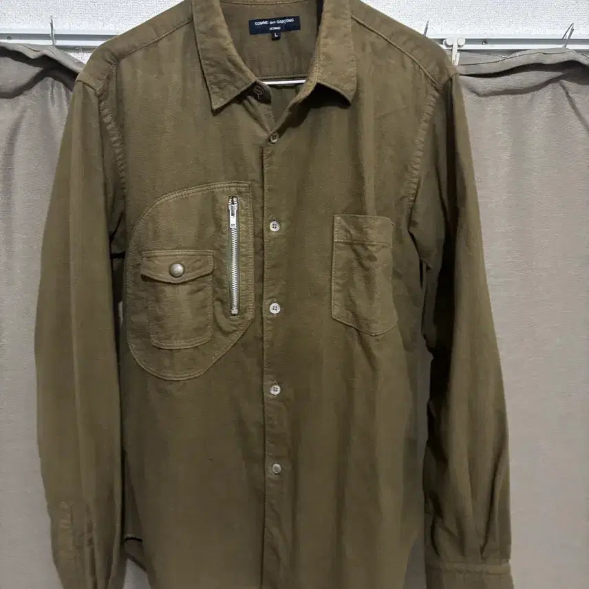 [BUNJANG] Comme des Garcons Homme Olive Shirt / [L]06AW 꼼데가르송 옴므 셔츠