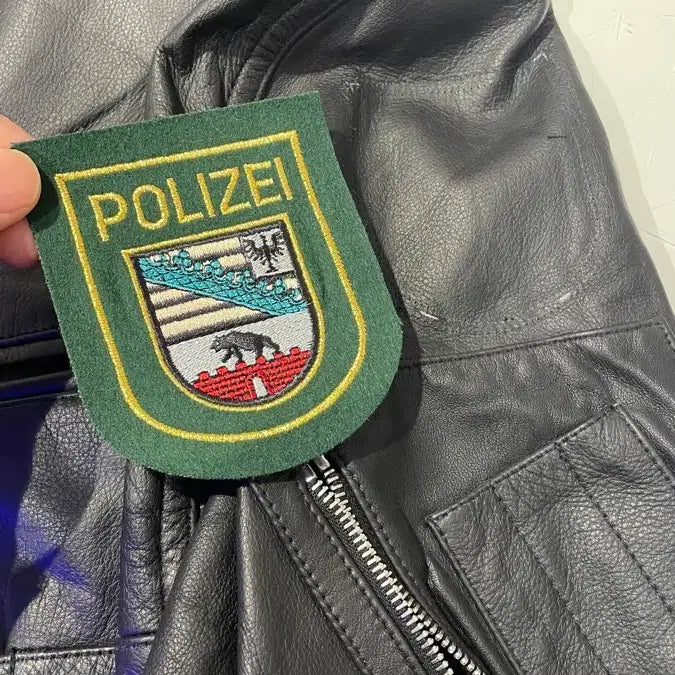[BUNJANG] Polizei German Police Leather Jacket / 빈티지 90s polizei 독일 경찰 가죽자켓 105-110