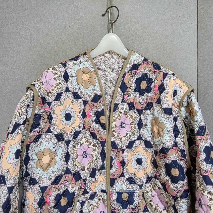 [BUNJANG] FF N1802 Quilted Jacket / 플라워무늬 가벼운 누빔 점퍼 FF  n1802