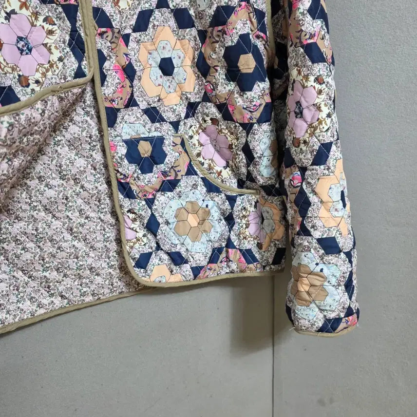 [BUNJANG] FF N1802 Quilted Jacket / 플라워무늬 가벼운 누빔 점퍼 FF  n1802
