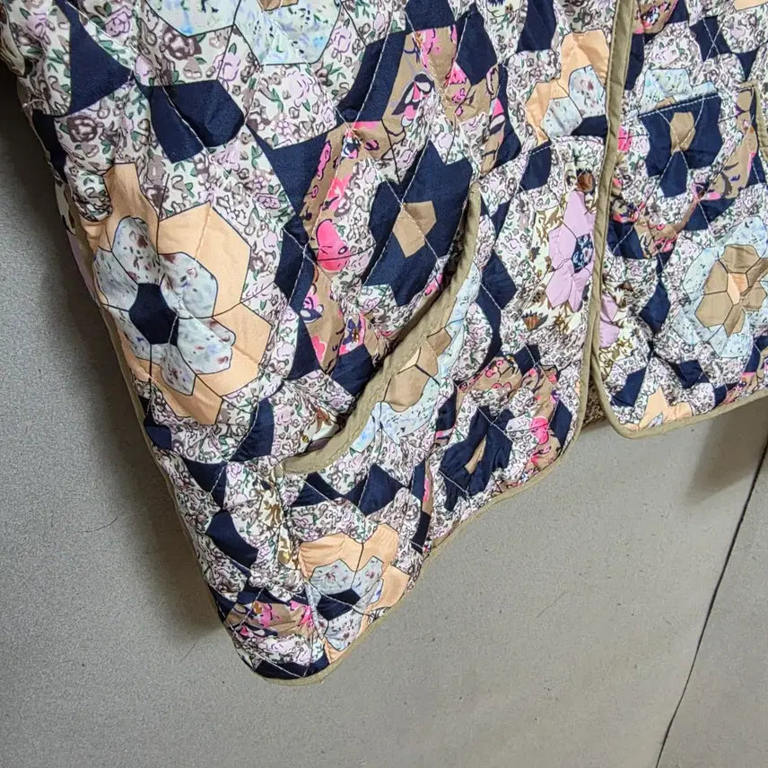 [BUNJANG] FF N1802 Quilted Jacket / 플라워무늬 가벼운 누빔 점퍼 FF  n1802