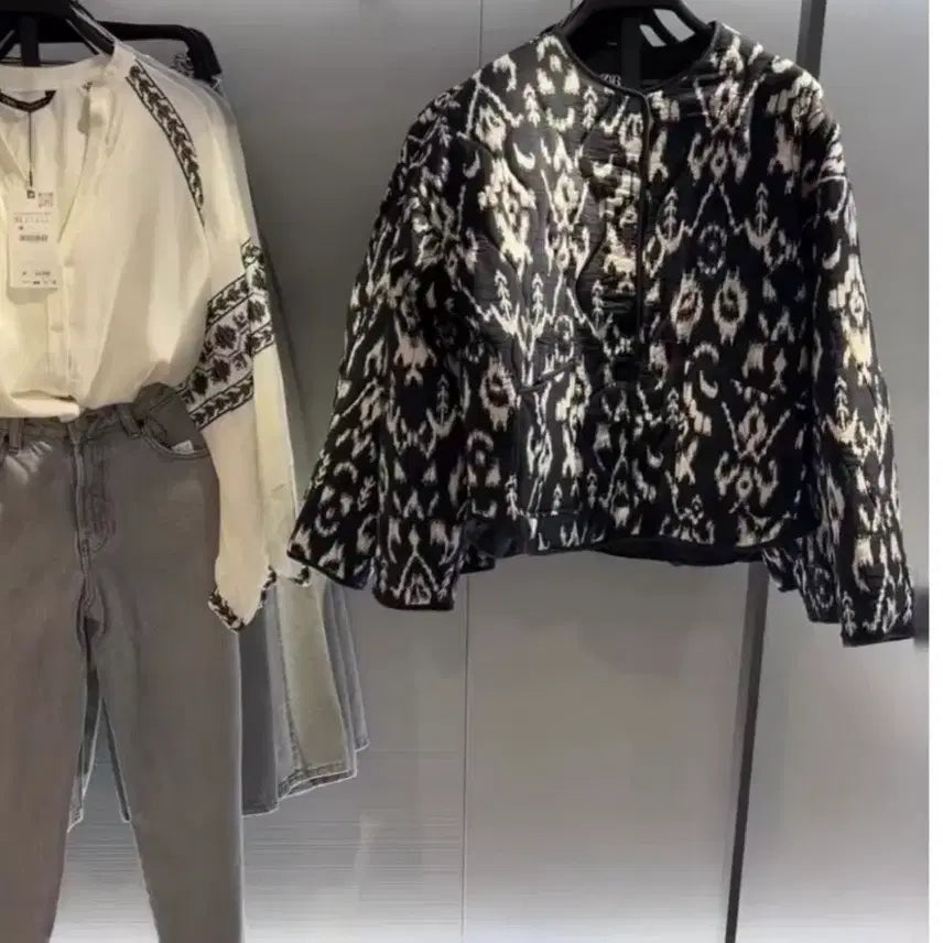 [BUNJANG] Zara Animal Pattern Padded Jumper XS / 자라 애니멀 패턴 패딩 점퍼 XS