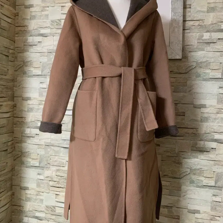 [BUNJANG] G Studio Handmade Wool Belted Long Coat / g studio지스튜디오 핸드메이드모직 후드 벨트롱코트