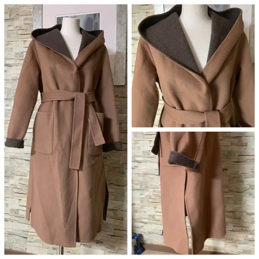 [BUNJANG] G Studio Handmade Wool Belted Long Coat / g studio지스튜디오 핸드메이드모직 후드 벨트롱코트