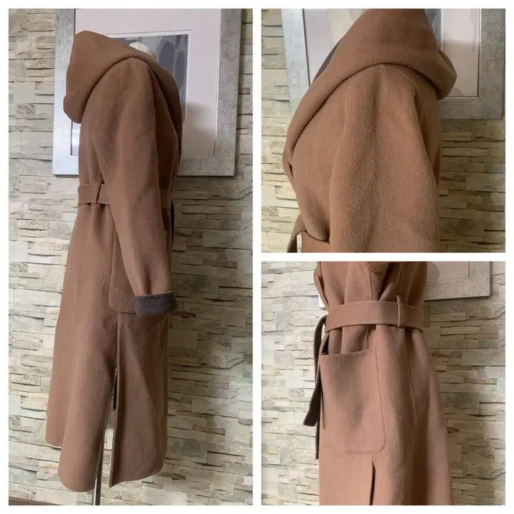 [BUNJANG] G Studio Handmade Wool Belted Long Coat / g studio지스튜디오 핸드메이드모직 후드 벨트롱코트