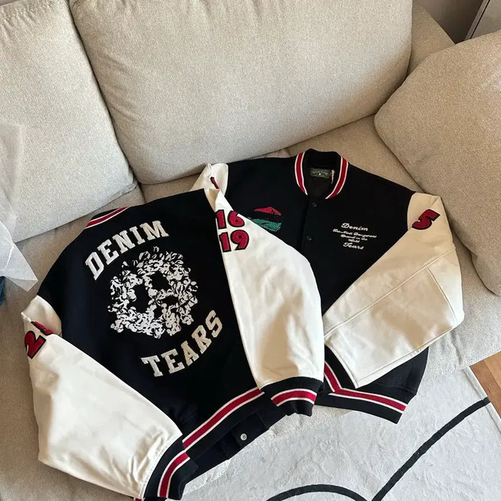 [BUNJANG] Denim Tears Leather Varsity Stadium Jacket / [S] 데님티어스 레더 바시티 스타디움 자켓