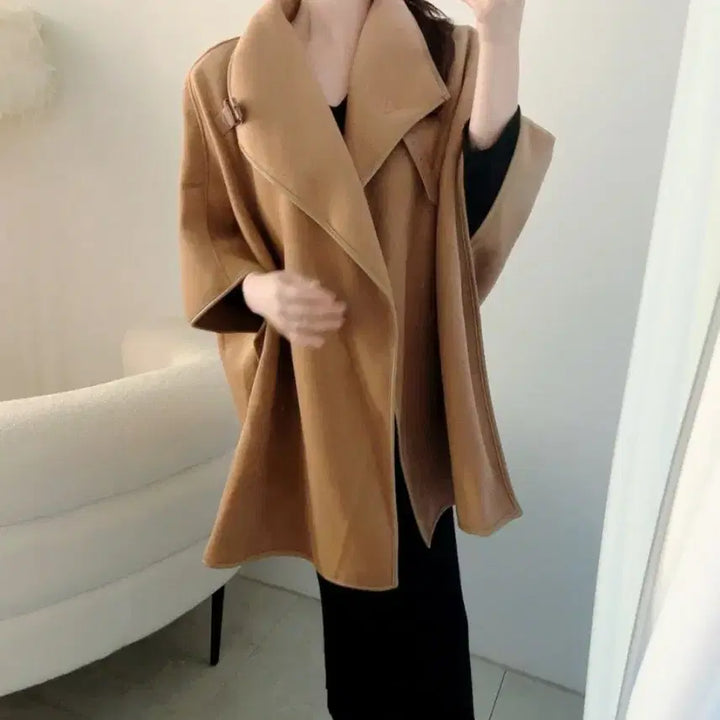 [BUNJANG] Camel Cape Coat (Free Size) / 카멜 케이프 코트 free