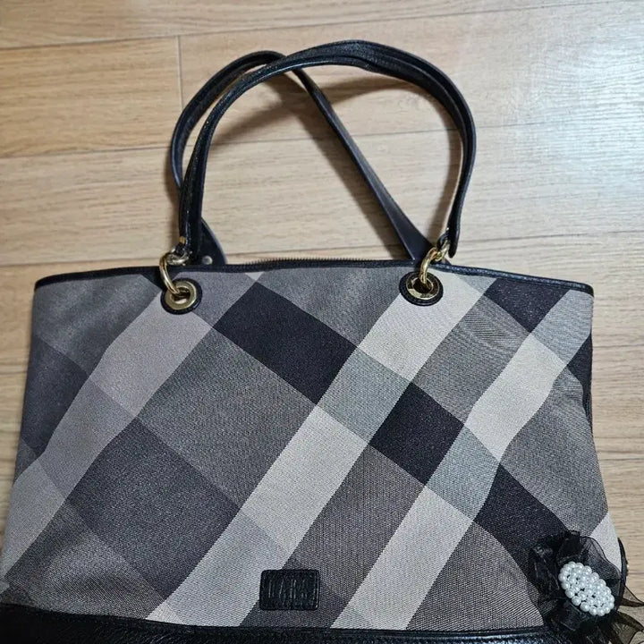 [BUNJANG] Checkered & Monogram Tote Bag Bundle / 체크무늬 토트백 두개  일괄