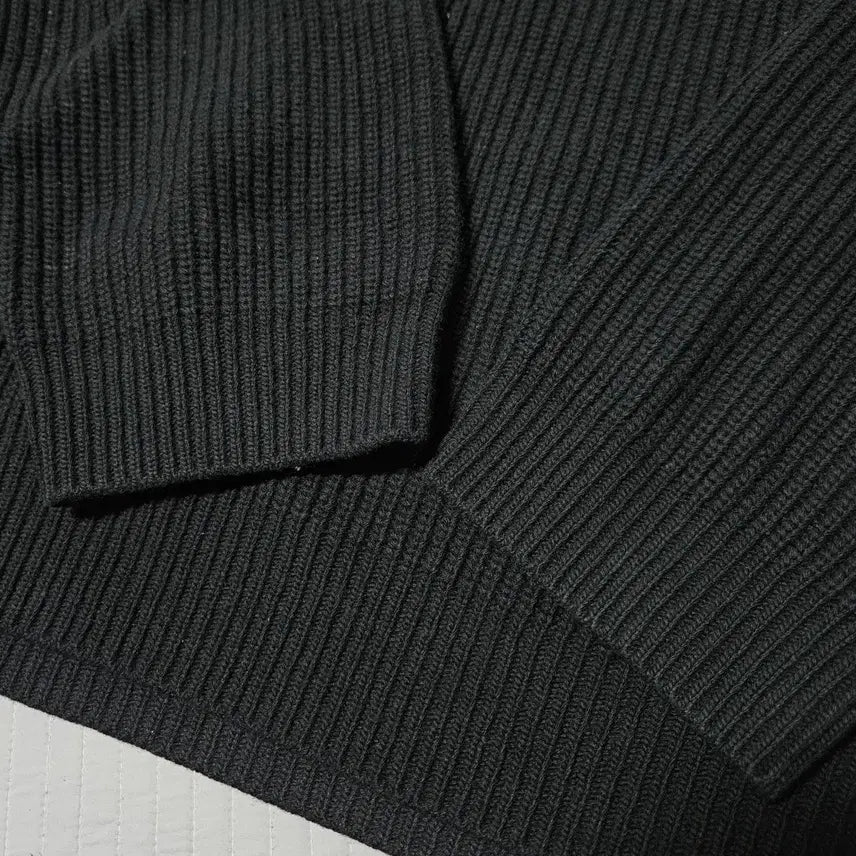 [BUNJANG] Celine Ribbed Logo Knit Sweater - Black / [M] 셀린느 리브드 로고 니트 스웨터 블랙