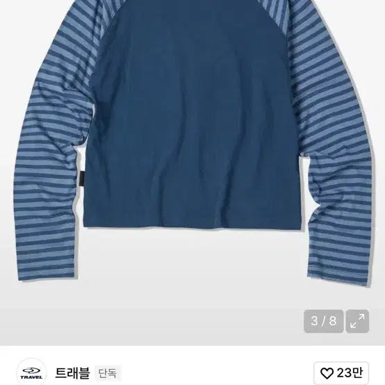 [BUNJANG] Blue Star Stripe Raglan Long Sleeve / 트래블 스프레이 스타 스트라이프 래글런 롱 슬리브 블루