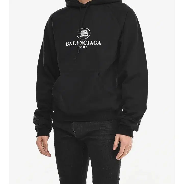 [BUNJANG] Balenciaga BB Logo Hoodie (Black, L) / (번개케어검수통과)발렌시아가 BB 로고 블랙 오버핏 후드티 L