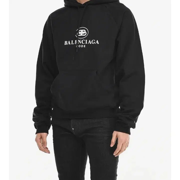 [BUNJANG] Balenciaga BB Logo Hoodie (Black, L) / (번개케어검수통과)발렌시아가 BB 로고 블랙 오버핏 후드티 L