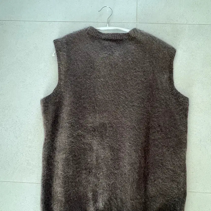 [BUNJANG] Handmade Brown Zipper Knit Vest / 직접짠 브라운 지퍼니트