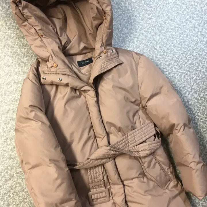 [BUNJANG] Goose Down Hooded Long Puffer Coat / 빵빵 구스다운 후드 롱 패딩 거위털 벨트 하객룩 출근룩 베이지 푸퍼