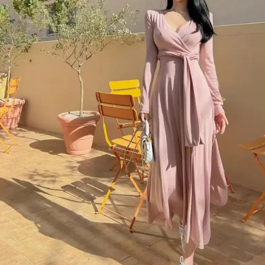 [BUNJANG] Wrap Tie Dress / (새상품) 고급수입의류 랩타이 원피스