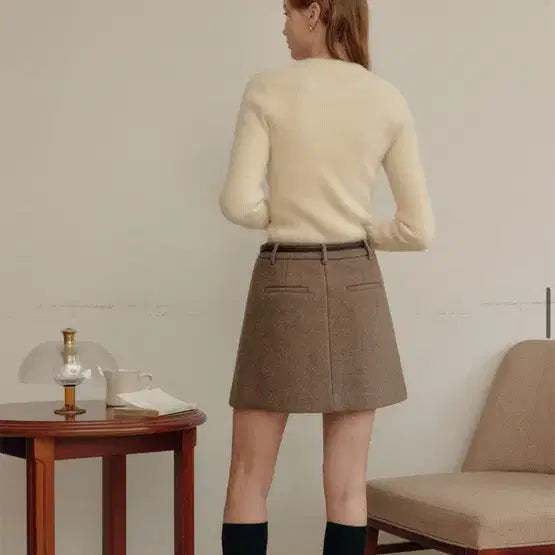 [BUNJANG] Lookast Wool Skirt Brown M / 룩캐스트 울 스커트 브라운 M