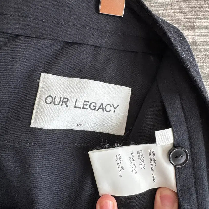 [BUNJANG] Our Legacy Metallic Pattern Wool Pants 46 / Our Legacy 아워 레가시 블랙 메탈릭 패턴 울 팬츠 바지 46