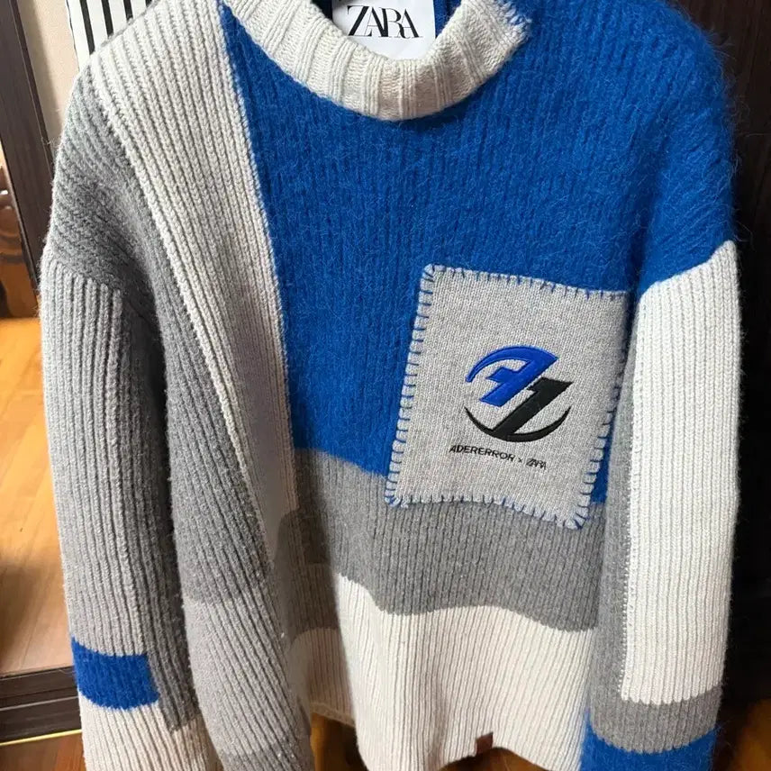 [BUNJANG] Ader Error X Zara Patchwork Oversized Knit Sweater / S-M) 아더에러 X 자라 패치워크 오버사이즈 니트 스웨터 멀티컬러