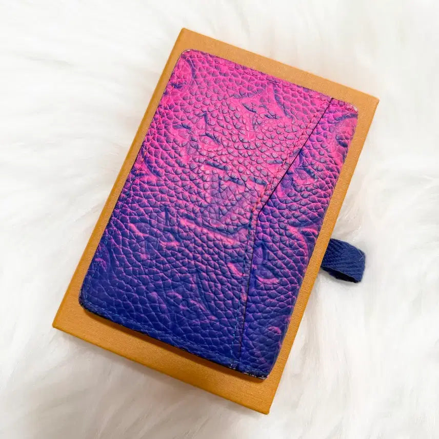 [BUNJANG] Louis Vuitton Monogram Taurillon Blue Rose Organizer Card Wallet / [정품] 루이비통 모노그램 토뤼옹 블루로즈 오거나이저 카드지갑 한정판