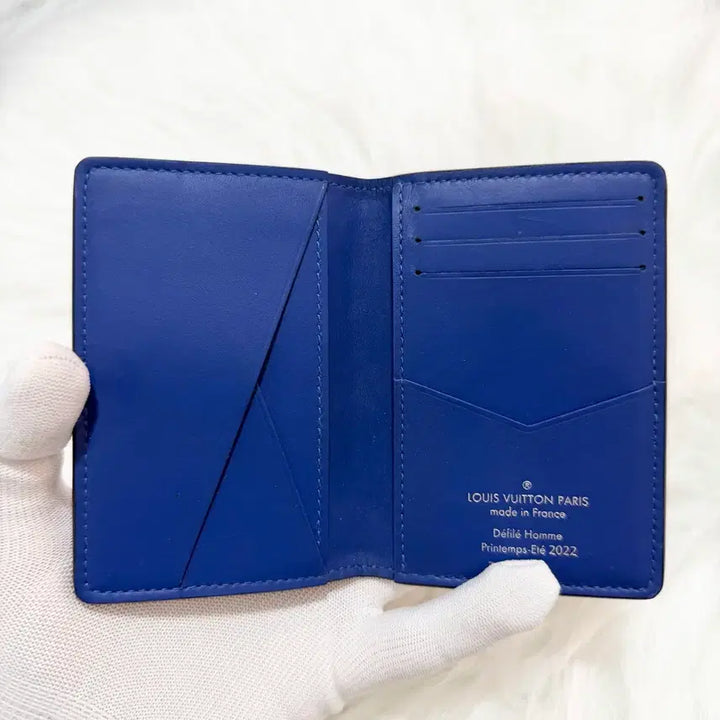 [BUNJANG] Louis Vuitton Monogram Taurillon Blue Rose Organizer Card Wallet / [정품] 루이비통 모노그램 토뤼옹 블루로즈 오거나이저 카드지갑 한정판