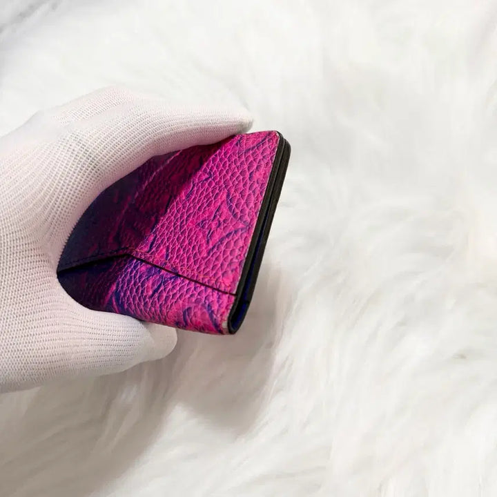 [BUNJANG] Louis Vuitton Monogram Taurillon Blue Rose Organizer Card Wallet / [정품] 루이비통 모노그램 토뤼옹 블루로즈 오거나이저 카드지갑 한정판