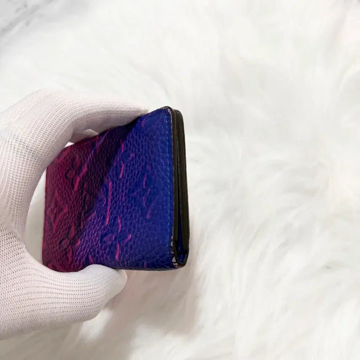 [BUNJANG] Louis Vuitton Monogram Taurillon Blue Rose Organizer Card Wallet / [정품] 루이비통 모노그램 토뤼옹 블루로즈 오거나이저 카드지갑 한정판