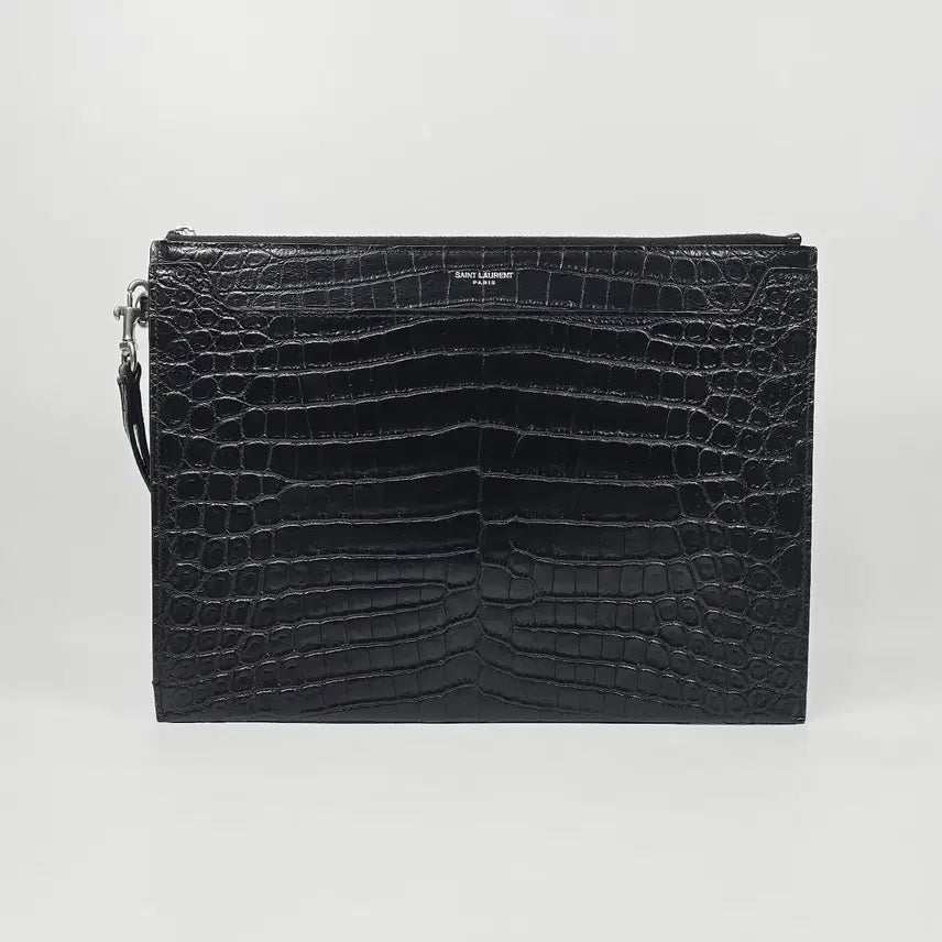 [BUNJANG] Saint Laurent Crocodile Catherine Tablet Clutch Bag / 생로랑 크로커다일 캐서린 타블렛 클러치백