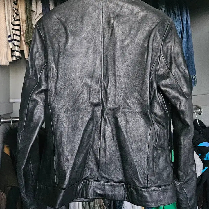 [BUNJANG] FNS Women's Black Lambskin Leather Jacket / 여성 블랙 양가죽 자켓 77