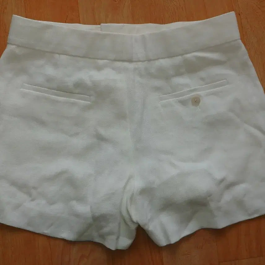 [BUNJANG] Polo White Linen Shorts / 폴로 화이트 린넨 반바지
