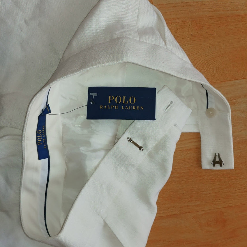 [BUNJANG] Polo White Linen Shorts / 폴로 화이트 린넨 반바지