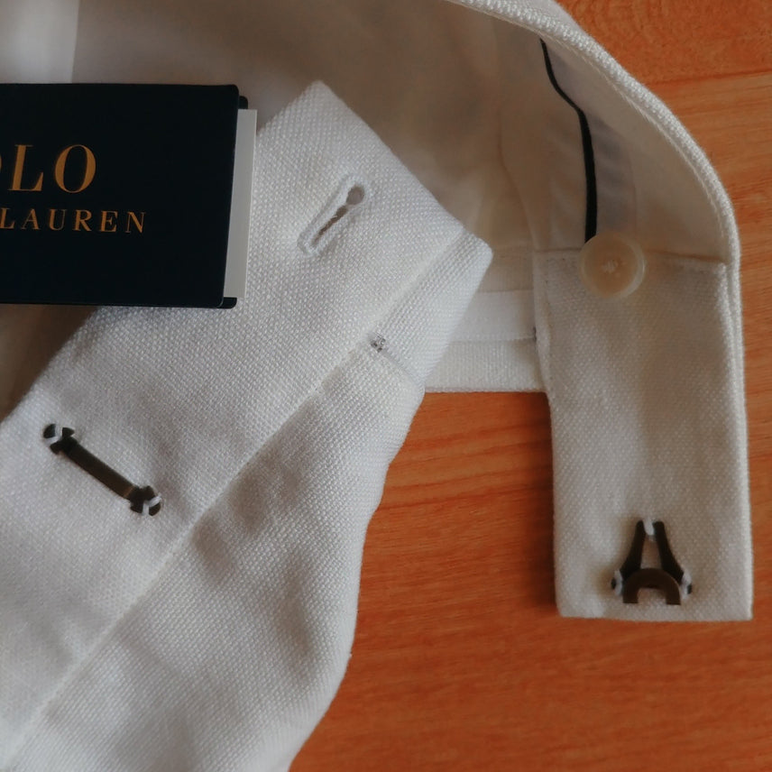 [BUNJANG] Polo White Linen Shorts / 폴로 화이트 린넨 반바지