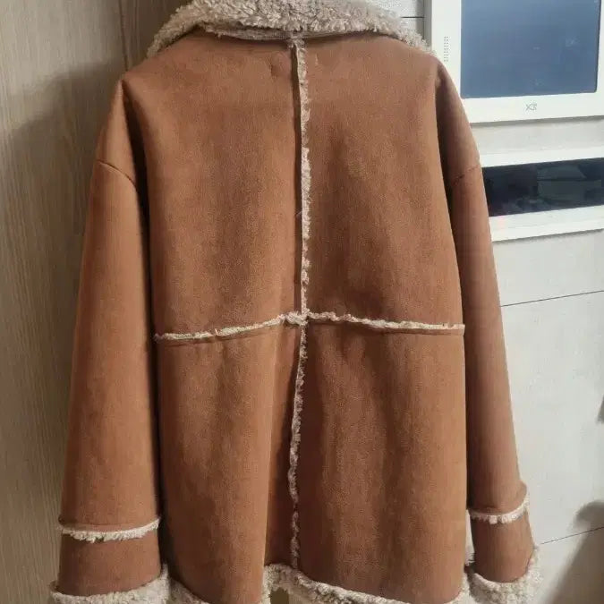 [BUNJANG] Basket Brown Suede Mustang Jacket (Size 55-66) / 바스켓 브라운 스웨이드 무스탕 자켓~55~66