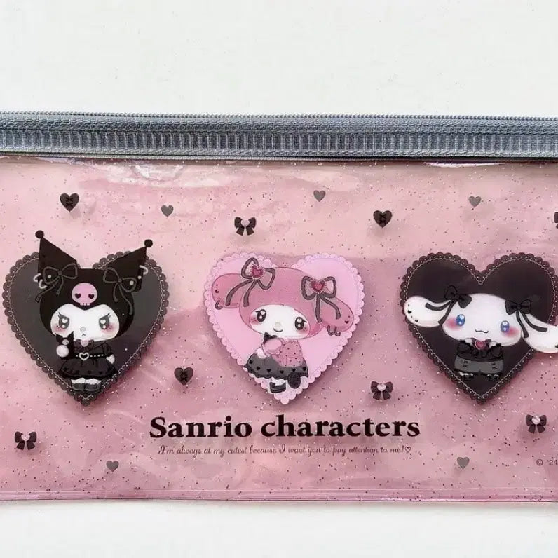 [BUNJANG] Sanrio Glitter Transparent Pouch / 산리오 마이멜로디 쿠로미 시나모롤 멘헤라 지뢰계 글리터 투명 파우치