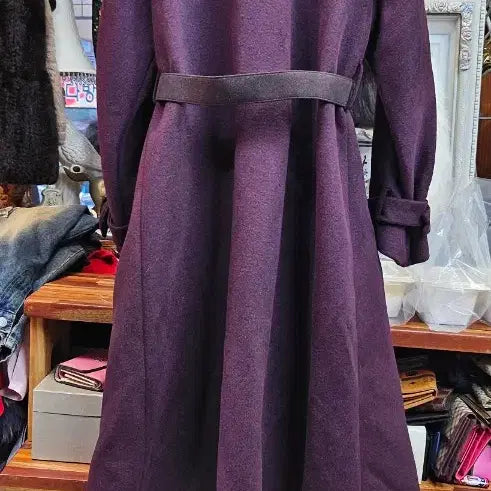 [BUNJANG] Morong Belt Wool Coat Burgundy / 모롱벨트 울 코트 버건디코트