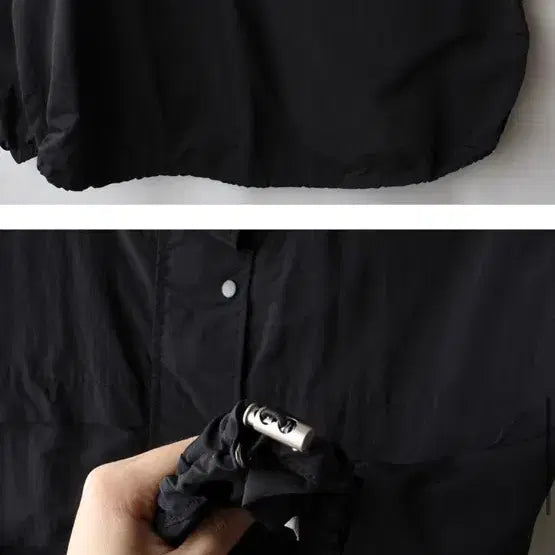 [BUNJANG] MONOLOGUE Nylon Hoodie Jacket Black / MONOLOGUE 나일론 후드 자켓 블랙