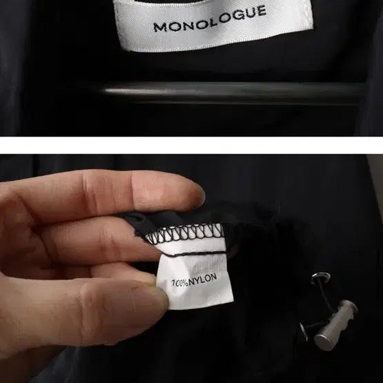 [BUNJANG] MONOLOGUE Nylon Hoodie Jacket Black / MONOLOGUE 나일론 후드 자켓 블랙