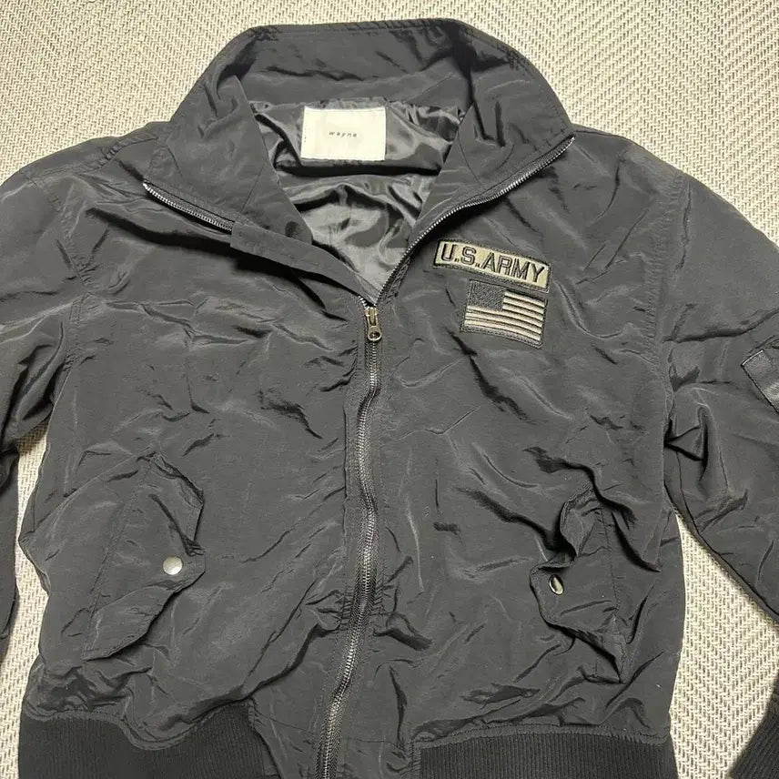 [BUNJANG] Wayne Black Bomber Jacket / wayne 웨인 블랙 봄버 자켓 F