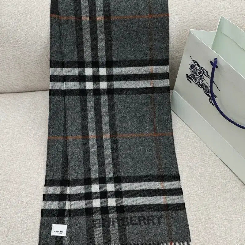 [BUNJANG] Burberry Gray Check Scarf / 버버리 스카프 그레이 체크