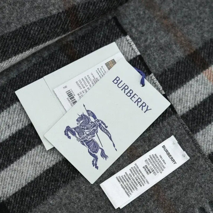 [BUNJANG] Burberry Gray Check Scarf / 버버리 스카프 그레이 체크