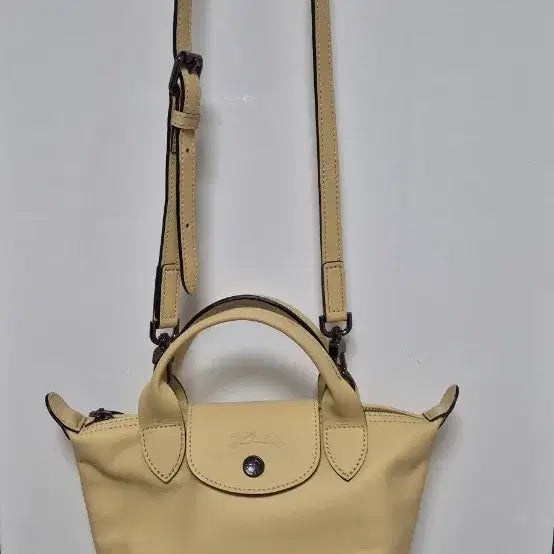 [BUNJANG] Longchamp Le Pliage Extra Leather Mini Tote Bag - Yellow / 롱샴 르 플리아쥬 엑스트라 레더 미니 토트백 YELLOW